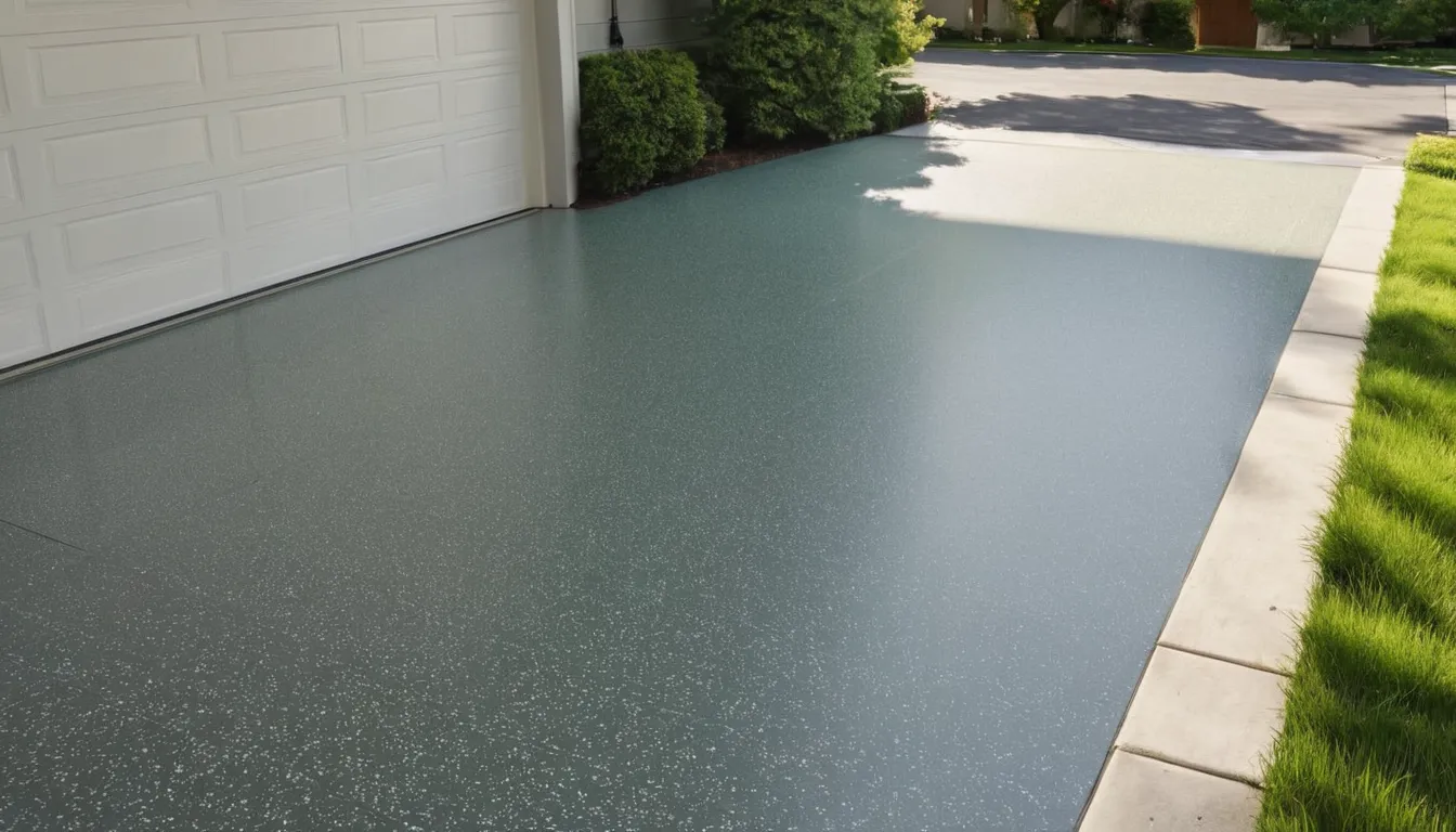 Homeowner and a coating provider reviewing a freshly coated epoxy garage floor in a Lovejoy home